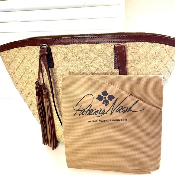 Patricia Nash Woven Tote Zig-Zag Eco-Friendly Boho Chic Bag - Picture 4 of 8